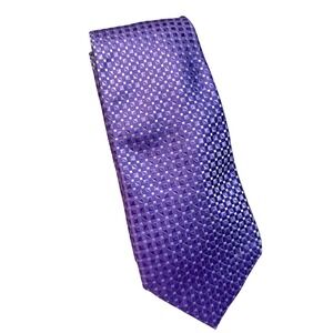 Countess Mara Tie Silk Geometric Purple White 3.75" Wide 62" Long